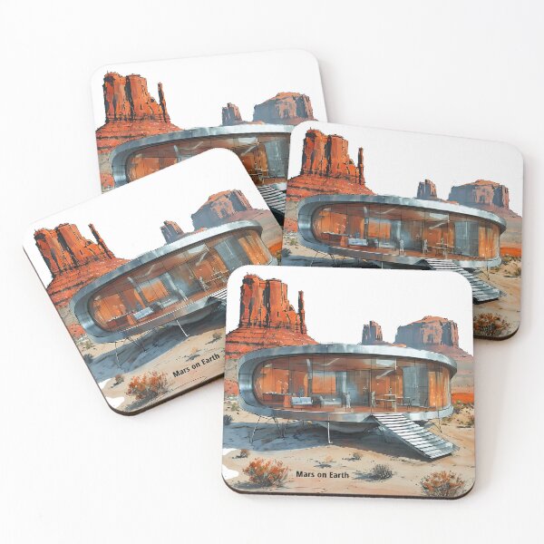 Item preview, Mars On Earth - Futuristic Desert Villa Sketch designed and sold by Modern Nest Art.