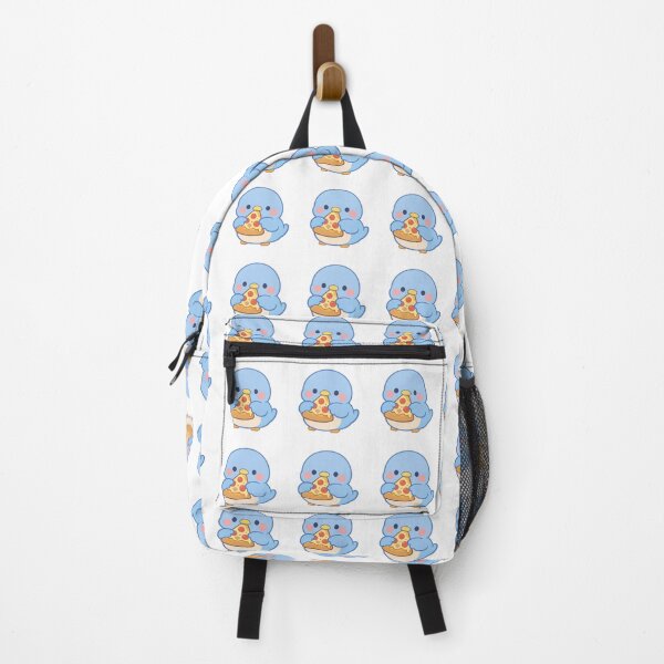 Item preview, Cute Blue Penguin Bird Holding a Slice of Pizza Kawaii Chibi Funny Food designed and sold by Owcomm.