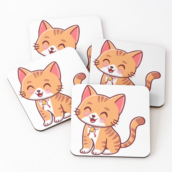 Item preview, Happy Cute Cat Cartoon | Kawaii Smiling Kitten Aesthetic designed and sold by Pandey14.