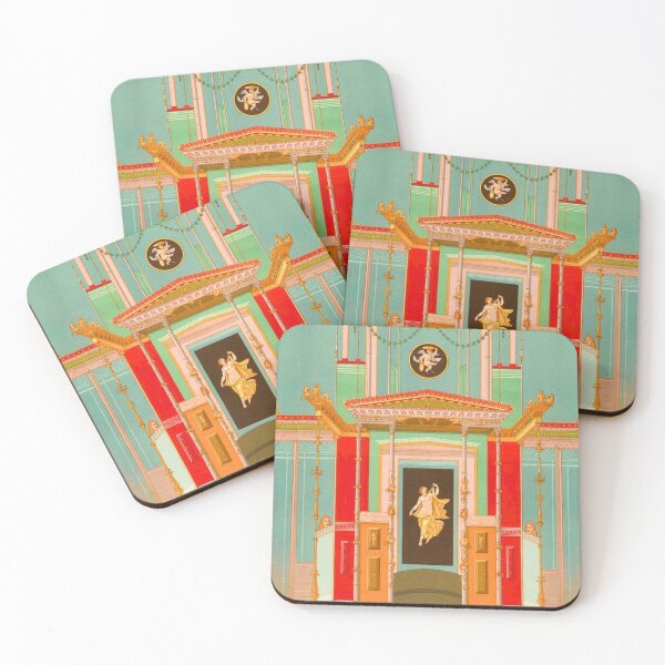 Item preview, Villa Romana — Pompeian Interior in Teal, Red and Gold designed and sold by LouDSarG.
