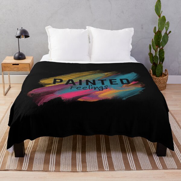Item preview, painted feelings aesthetic art design, colorful brush stroke typography, emotional abstract quote designed and sold by RiriPixera.