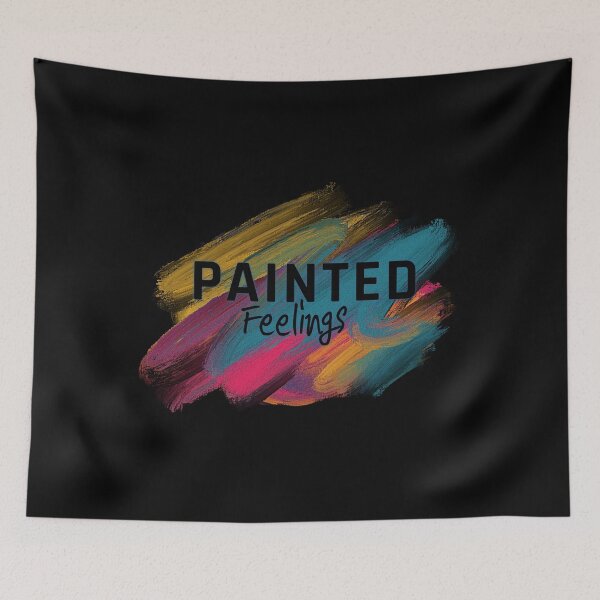 Item preview, painted feelings aesthetic art design, colorful brush stroke typography, emotional abstract quote designed and sold by RiriPixera.