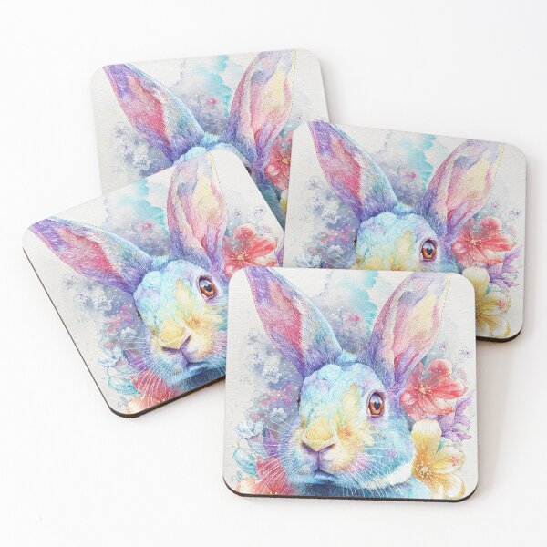 Item preview, Watercolor Bunny with Spring Flowers designed and sold by RyanPhamDesigns.