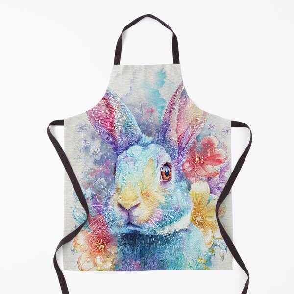 Item preview, Watercolor Bunny with Spring Flowers designed and sold by RyanPhamDesigns.