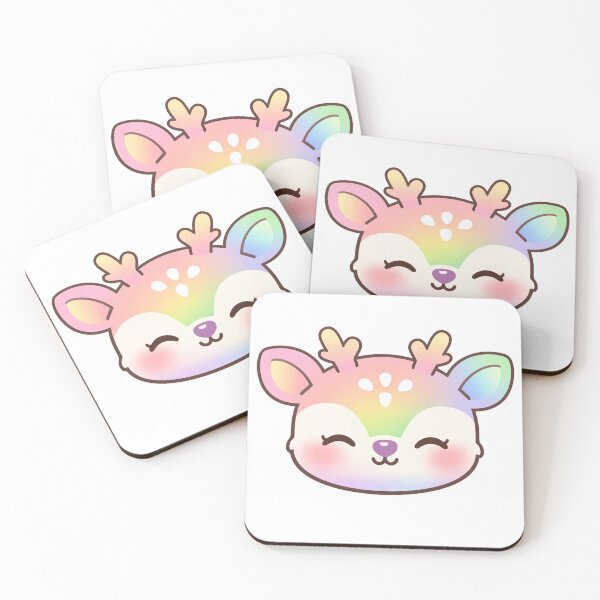 Item preview, Rainbow Pastel Deer Kawaii Cute Fawn Face with Dreamy designed and sold by Owcomm.