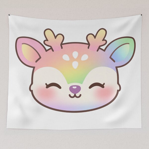 Item preview, Rainbow Pastel Deer Kawaii Cute Fawn Face with Dreamy designed and sold by Owcomm.