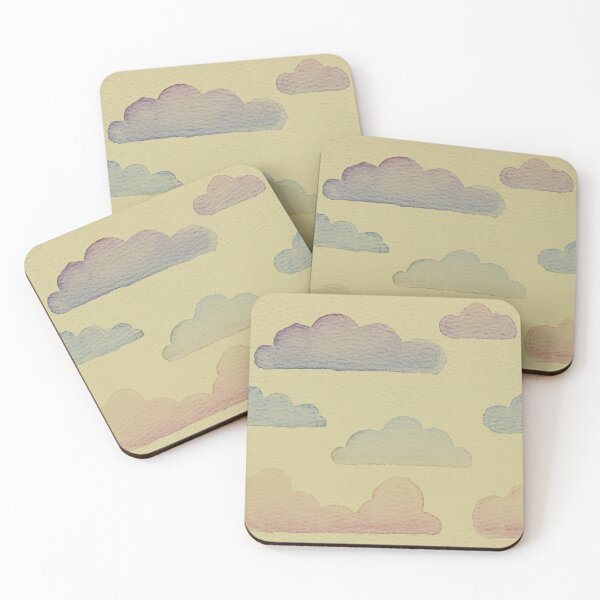 Item preview, Dreamtime Clouds Watercolor Pattern - Gold + Rainbow Sunset designed and sold by Irene Estelle.