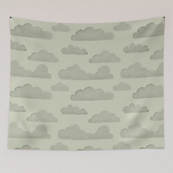 Item preview, Dreamtime Clouds Watercolor Pattern - Tea + Sage designed and sold by Irene Estelle.