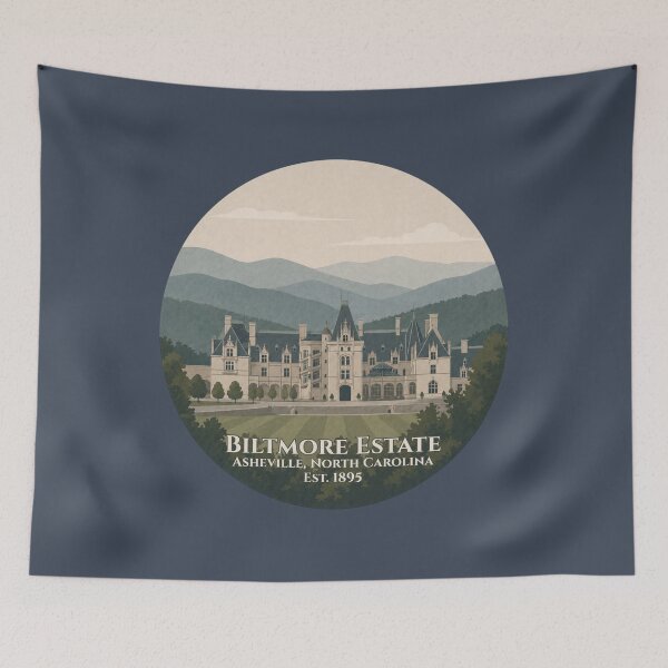 Item preview, Biltmore Estate Asheville North Carolina | Historic Mansion Blue Ridge Mountains Travel Art designed and sold by SimplyJasper.