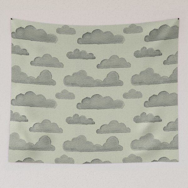 Item preview, Dreamtime Clouds Watercolor Pattern - Tea + Pine designed and sold by Irene Estelle.
