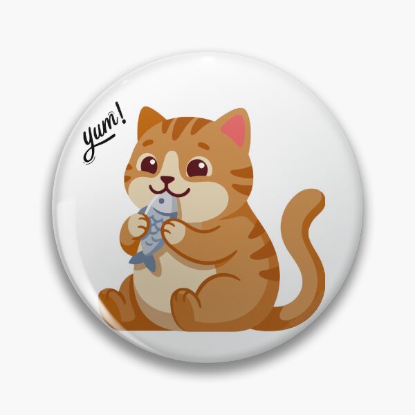 Item preview, Cute Cat Eating Fish | Kawaii Hungry Kitten Cartoon Aesthetic designed and sold by Pandey14.