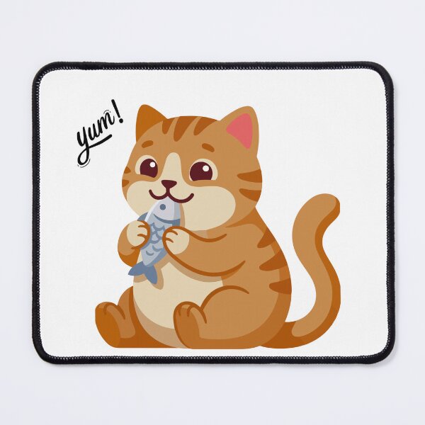 Item preview, Cute Cat Eating Fish | Kawaii Hungry Kitten Cartoon Aesthetic designed and sold by Pandey14.