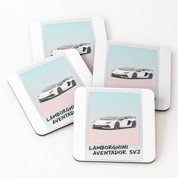 Item preview, Lamborghini Aventador SVJ White Supercar Retro Polaroid Art designed and sold by Motorline44.