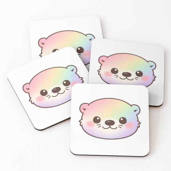 Artikelvorschau, Niedliches Regenbogenotter-Gesicht, Kawaii-Pastell-Chibi-Otter entworfen und verkauft von Owcomm.