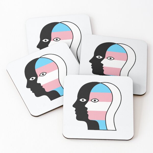 Item preview, Abstract Overlapping Faces - Trans Pride Flag Line Art Illustration designed and sold by Cannaxes Studio.