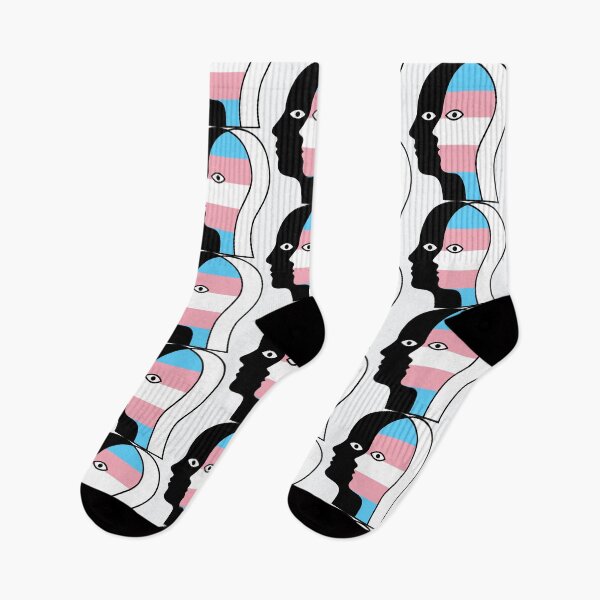 Item preview, Abstract Overlapping Faces - Trans Pride Flag Line Art Illustration designed and sold by Cannaxes Studio.