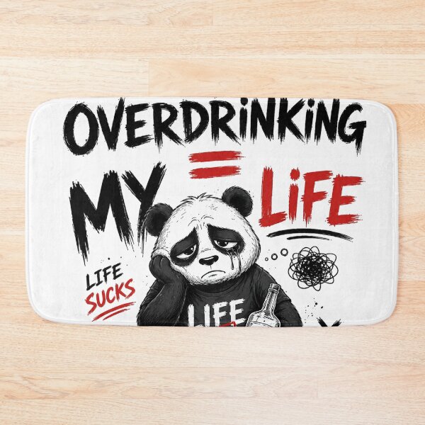 Item preview, Overthinking Overdrinking My Life Panda | Life Sucks Sad Panda Funny Dark Humor T-Shirt Design designed and sold by LineLoo.