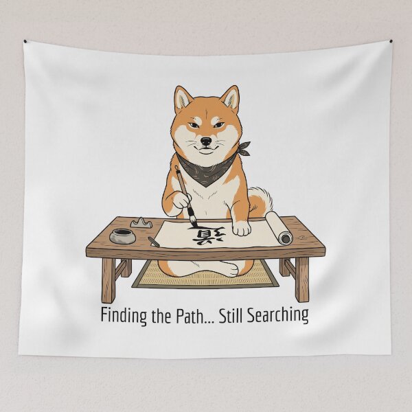 Item preview, Judgmental Shiba Inu Calligraphy - Finding the Path. designed and sold by KojourinArt.
