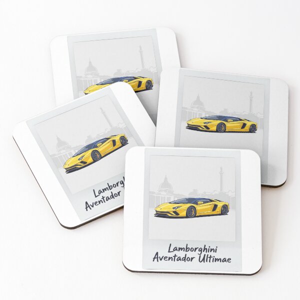 Item preview, Lamborghini Aventador Ultimae Yellow Supercar Retro Polaroid Art designed and sold by Motorline44.