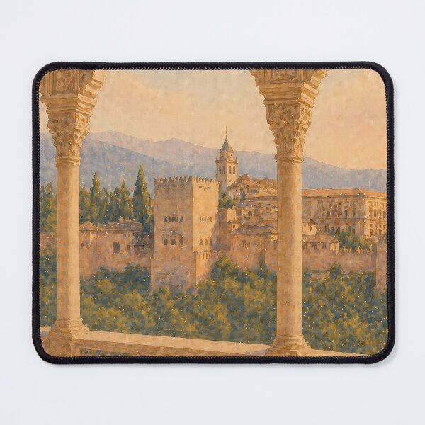 Item preview, Alhambra Granada Watercolor Poster, Moorish Architecture Art, Spain Palace View, Andalusia Travel Wall Art, Vintage Print designed and sold by Art-Selling.