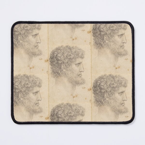 Item preview, The Head of a Bearded Man by Leonardo da Vinci Renaissance Portrait Drawing Print designed and sold by artofuniverse.