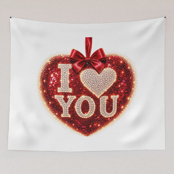 Item preview, I Love You Sequin Heart | Romantic Valentine Gift Design designed and sold by Nazanin2050.