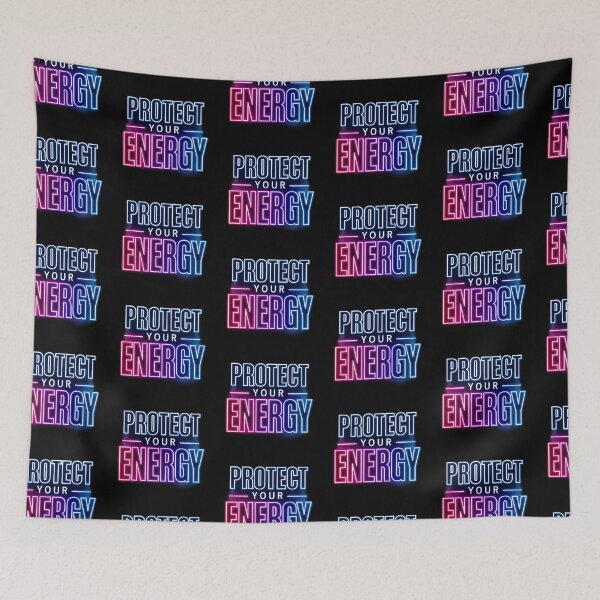 Item preview, Protect Your Energy Neon Aesthetic Typography Design designed and sold by astersgraphics.