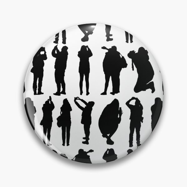 Item preview, Silhouette people taking photos graphic pattern designed and sold by DFLC Prints.