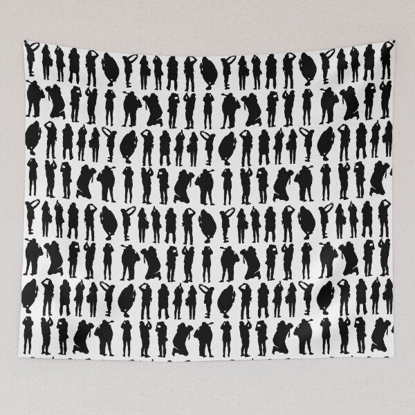 Item preview, Silhouette people taking photos graphic pattern designed and sold by DFLC Prints.