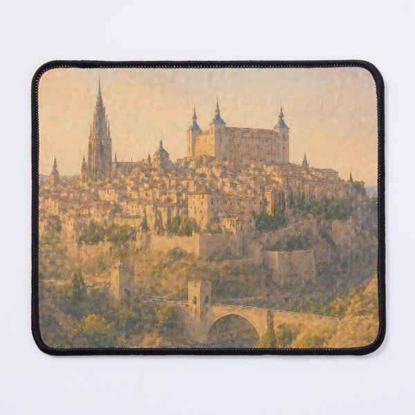 Item preview, Toledo Spain Watercolor Poster, Alcazar Castle Cityscape Art, Historic Spanish Skyline, Vintage Travel Wall Art designed and sold by Art-Selling.