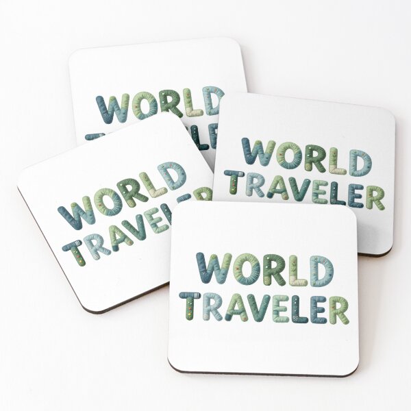 Item preview, WORLD TRAVELER - IN FAUX LETTERING designed and sold by AlexOBrienArt.