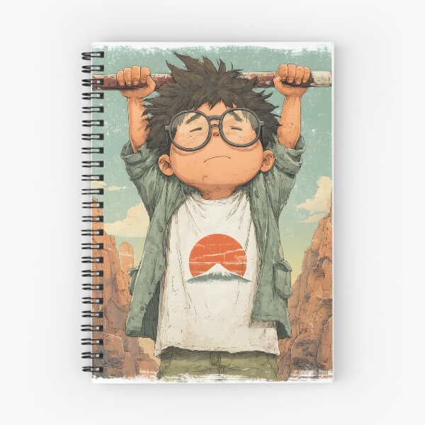 Item preview, Never Give Up — Chibi Anime Pull-Up Boy designed and sold by Mrokar.