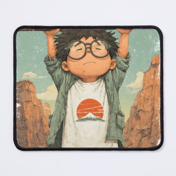 Item preview, Never Give Up — Chibi Anime Pull-Up Boy designed and sold by Mrokar.