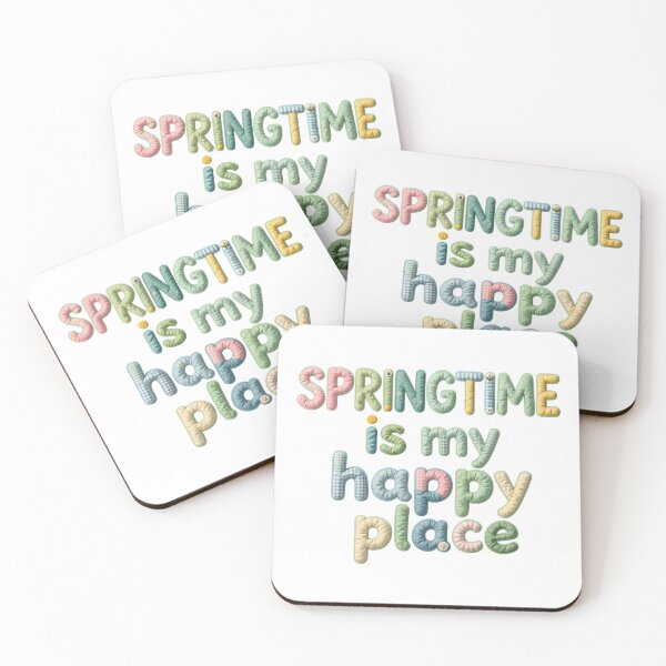 Item preview, SPRINGTIME IS MY HAPPY PLACE - IN PASTEL FAUX LETTERING designed and sold by AlexOBrienArt.