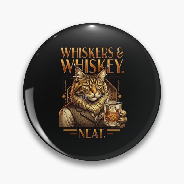 Item preview, Whiskers and Whiskey Neat Dapper Cat Art Deco Design designed and sold by phonein2584.