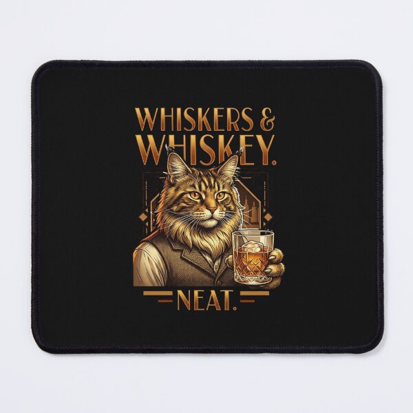 Item preview, Whiskers and Whiskey Neat Dapper Cat Art Deco Design designed and sold by phonein2584.