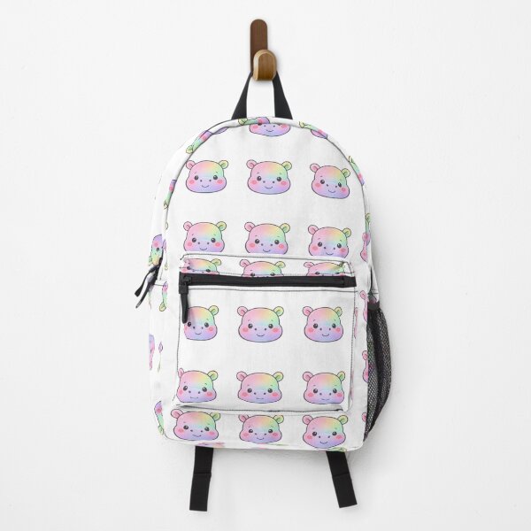 Item preview, Rainbow Pastel Kawaii Hippo Face Cute Chibi Animal Head designed and sold by Owcomm.