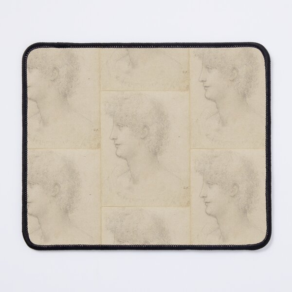 Item preview, The Head of a Youth by Leonardo da Vinci Renaissance Profile Drawing Print designed and sold by artofuniverse.