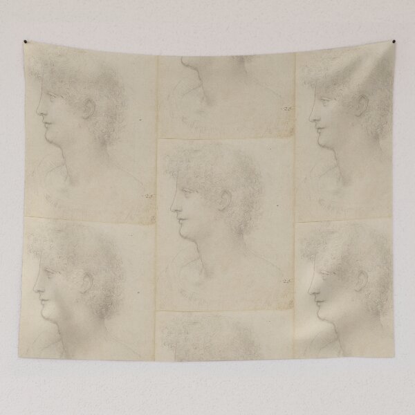 Item preview, The Head of a Youth by Leonardo da Vinci Renaissance Profile Drawing Print designed and sold by artofuniverse.