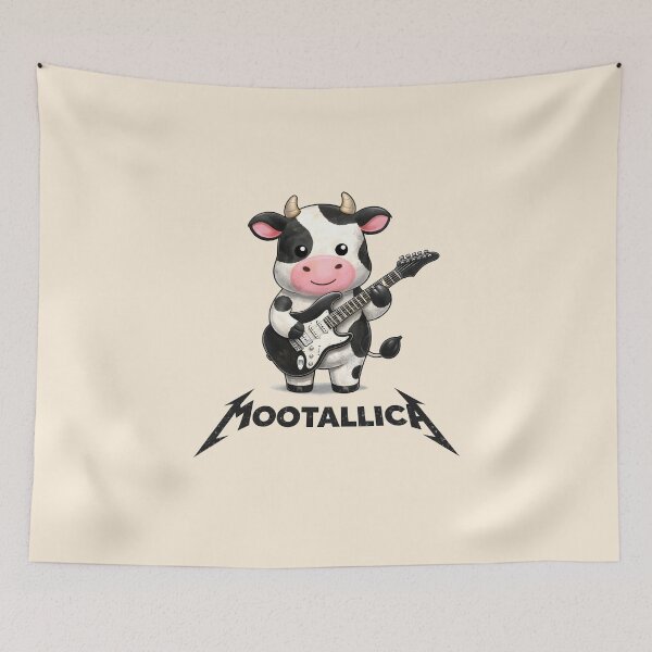 Item preview, Cute Cow Guitar Heavy Metal Cartoon Tee Mootallica designed and sold by Fanverse Merchandise.