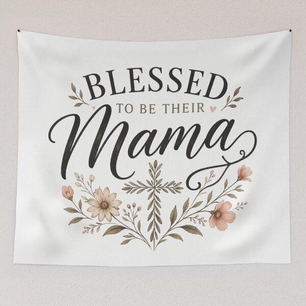Item preview, Blessed to be their Mama - Floral Botanical Christian Mothers  designed and sold by Blood Washed Apparel.