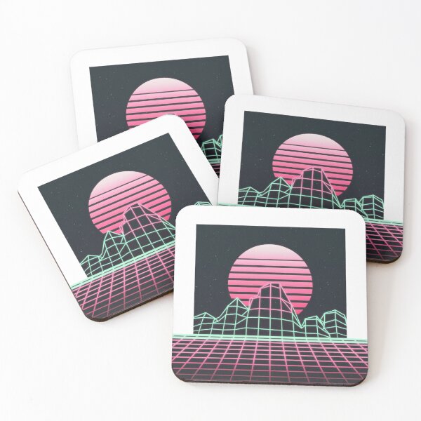 Item preview, Synthwave Sunset Neon Mountains Retro Grid designed and sold by PixelDrift21.