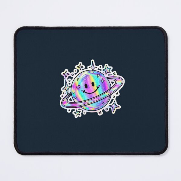 Item preview, Holographic Cute Planet Sticker – Kawaii Retro Space Aesthetic Smiley Design designed and sold by Digital_products_0111.