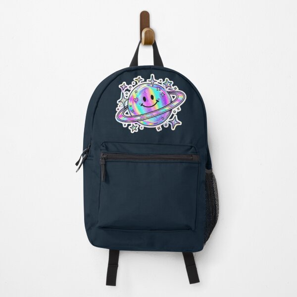 Item preview, Holographic Cute Planet Sticker – Kawaii Retro Space Aesthetic Smiley Design designed and sold by Pransis_Diginer_26.