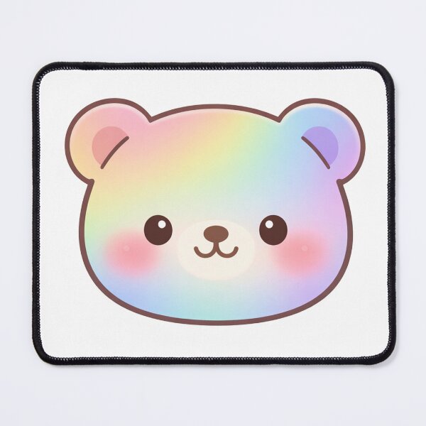 Item preview, Cute Rainbow Pastel Kawaii Bear Face Illustration designed and sold by Owcomm.