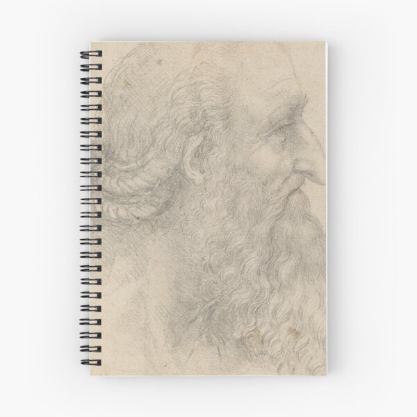 Item preview, The Head of an Old Bearded Man by Leonardo da Vinci Renaissance Portrait Drawing Print designed and sold by artofuniverse.