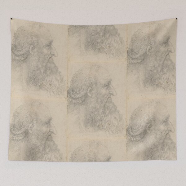 Item preview, The Head of an Old Bearded Man by Leonardo da Vinci Renaissance Portrait Drawing Print designed and sold by artofuniverse.
