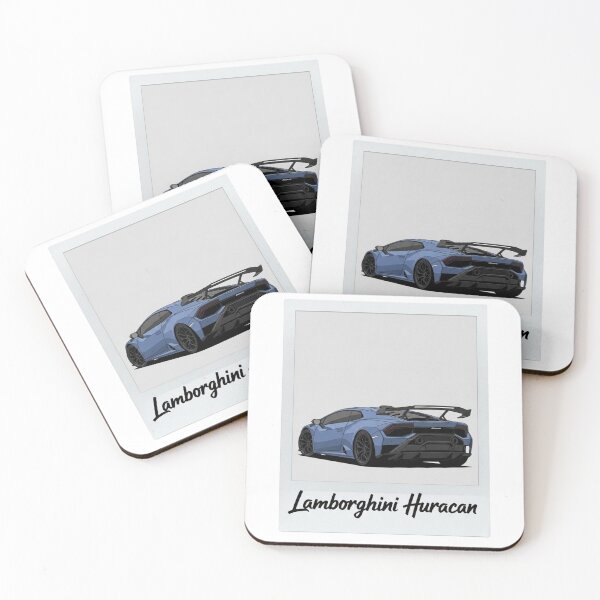 Item preview, Lamborghini Huracan Blue Supercar Rear View Retro Polaroid Art designed and sold by Motorline44.