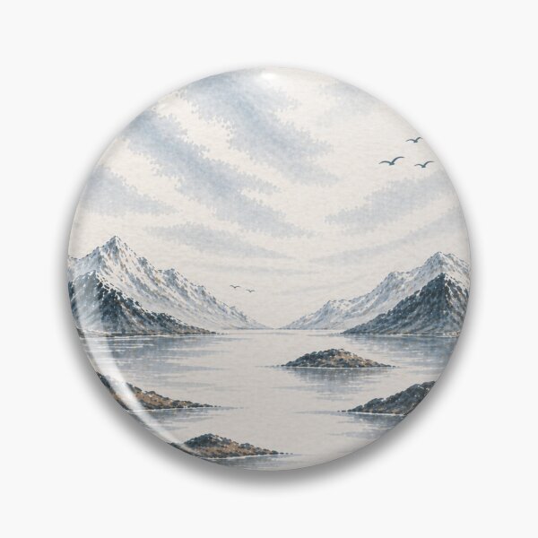 Item preview, Svalbard Inspired Coastal Design – Minimal Arctic Landscape in Soft Blue & Neutral Tones designed and sold by TheSlowShore.