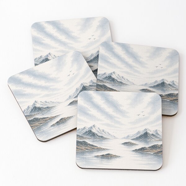 Item preview, Svalbard Inspired Coastal Design – Minimal Arctic Landscape in Soft Blue & Neutral Tones designed and sold by TheSlowShore.